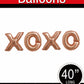 Rose Gold XOXO script phrase foil balloon