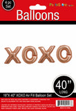 Rose Gold XOXO script phrase foil balloon