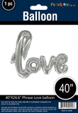 script foil balloon love silver