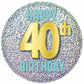 40th happy birthday pin