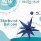40" Navy Blue Starburst Foil Balloon Air-Fill