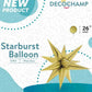 26" Gold Starburst Foil Balloon Air-Fill