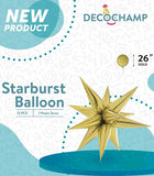 26" Gold Starburst Foil Balloon Air-Fill