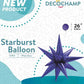 26" Purple Starburst Foil Balloon Air-Fill
