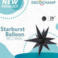 26" Black Starburst Foil Balloon Air-Fill