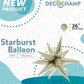 26" White Gold Starburst Foil Balloon Air-Fill