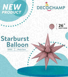 26" Dusty Rose Starburst Foil Balloon Air-Fill