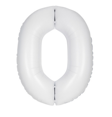 34" Matte White Number Foil Balloon