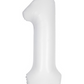 34" Matte White Number Foil Balloon