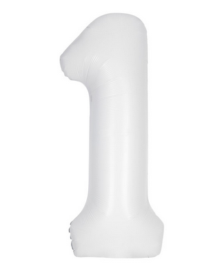 34" Matte White Number Foil Balloon