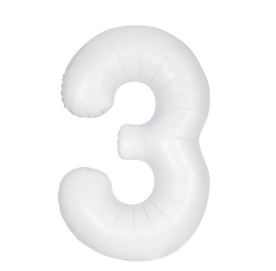 34" Matte White Number Foil Balloon