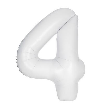 34" Matte White Number Foil Balloon