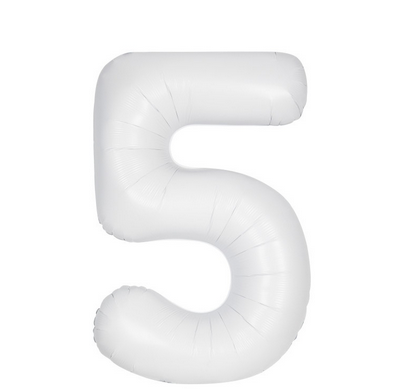 34" Matte White Number Foil Balloon