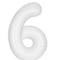 34" Matte White Number Foil Balloon