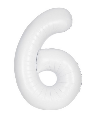 34" Matte White Number Foil Balloon