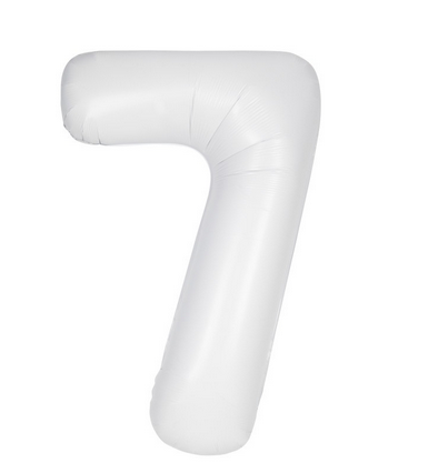 34" Matte White Number Foil Balloon