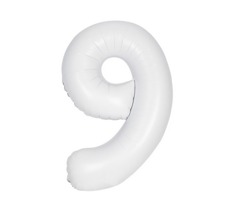 34" Matte White Number Foil Balloon