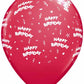 Red and White Happy Birthday All-Over-Print Latex Balloon