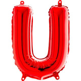 14" Air-Filled Letter "U" Shape Foil Balloon Red