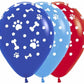 Paw Prints Dogs Dog Puppy Latex Balloon Assorted Colors