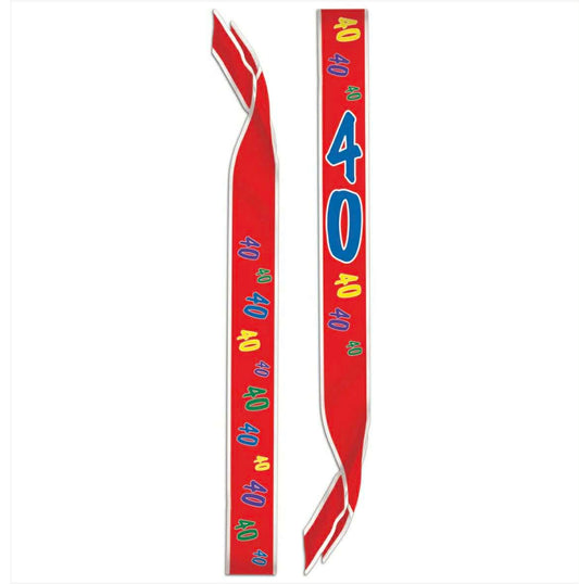 "40" Birthday Satin Sash Party Supplies Decorations