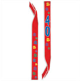 "40" Birthday Satin Sash Party Supplies Decorations