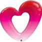 Pioneer 42" Pink Ombre Heart Large Foil Balloon
