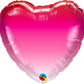 18" Heart Shape Pink Ombre Foil Balloon