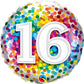16th Birthday Rainbow Confetti Balloon