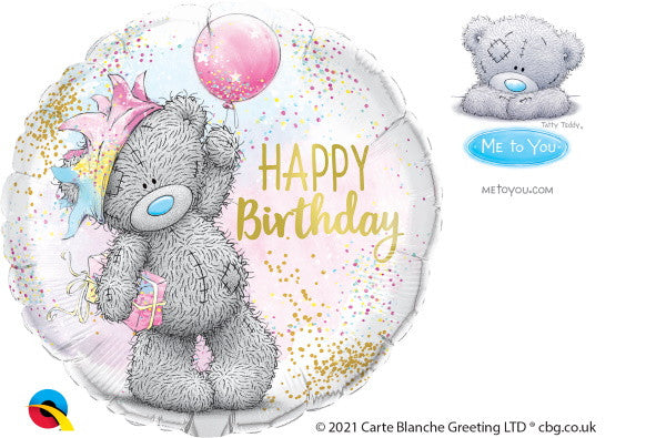 Happy Birthday Teddy Bear Mylar Balloon