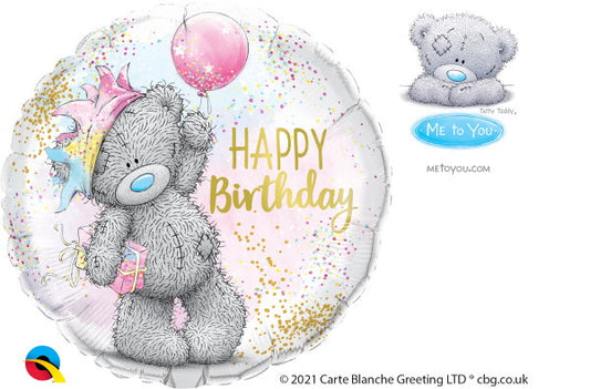 Happy Birthday Teddy Bear Mylar Balloon