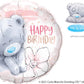 Happy Birthday Teddy Bear with Flower Mylar Balloon