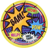 Superhero Comic Paper Plates 7" Birthday Party Decor Tableware Cake Supply 8/pk
