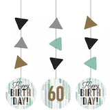Minted Milestone Birthday Hanging Cutout Decorations Age Number Stickers 3 Pack