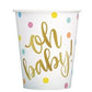 IN Gold Baby Shower 9oz Paper Cups 8/CT