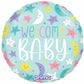 Welcome Baby Moon & Stars 18" Round Foil Balloon