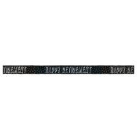 Black Happy Retirement Banner 12ft