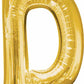 16" Air-Filled Letter "D" Shape Foil Balloon Gold