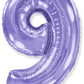40" Lilac Number 9 Foil Balloon Flexmetal