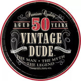 Vintage Dude 50th Birthday 7" Paper Plates The Man Myth Legend 8/CT