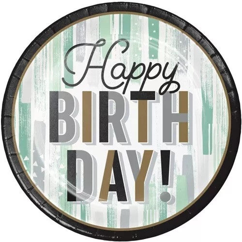 Minted Milestone Birthday 9-inch Plates Paper Tableware Supplies 8/CT