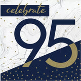 Navy & Gold Milestone 95th Birthday Lunch Napkins Paper 6.5" x 6.5" 16/CT
