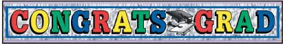 Congratulations Grad Banner 5' x 8" 1/PC