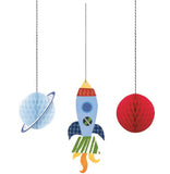 Outer Space Hanging Honeycomb Decorations 3/CT