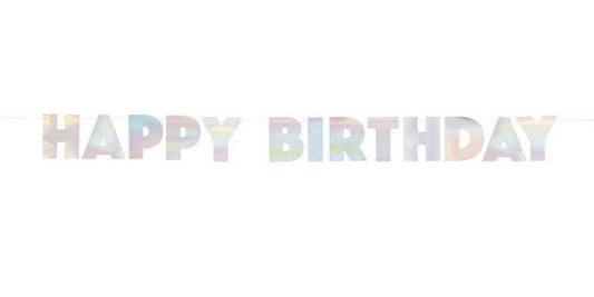 Iridescent Foil Happy Birthday Banner 7.25 ft