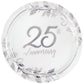 Happy 25th Anniversary 10 1/2" Round Metallic Plates 8/CT