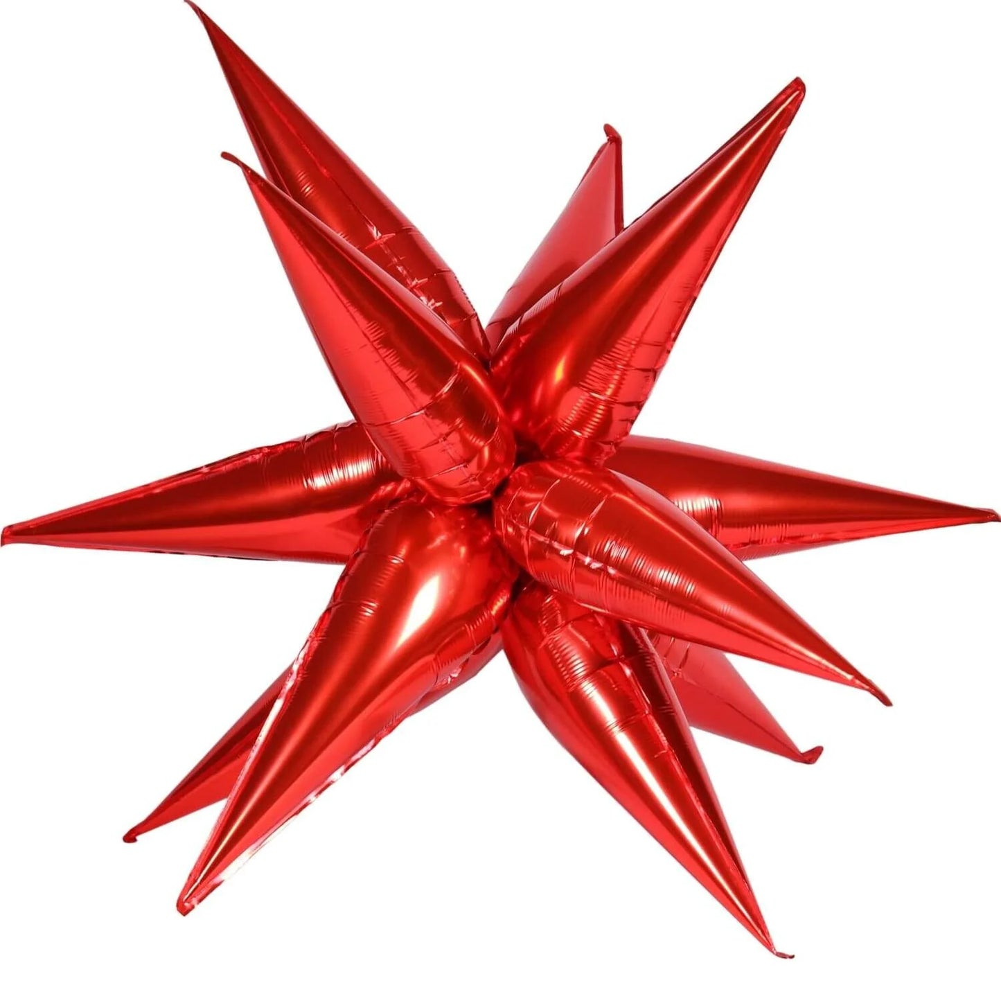 Red Starburst Airfill Foil Balloon 40" 12-Pack