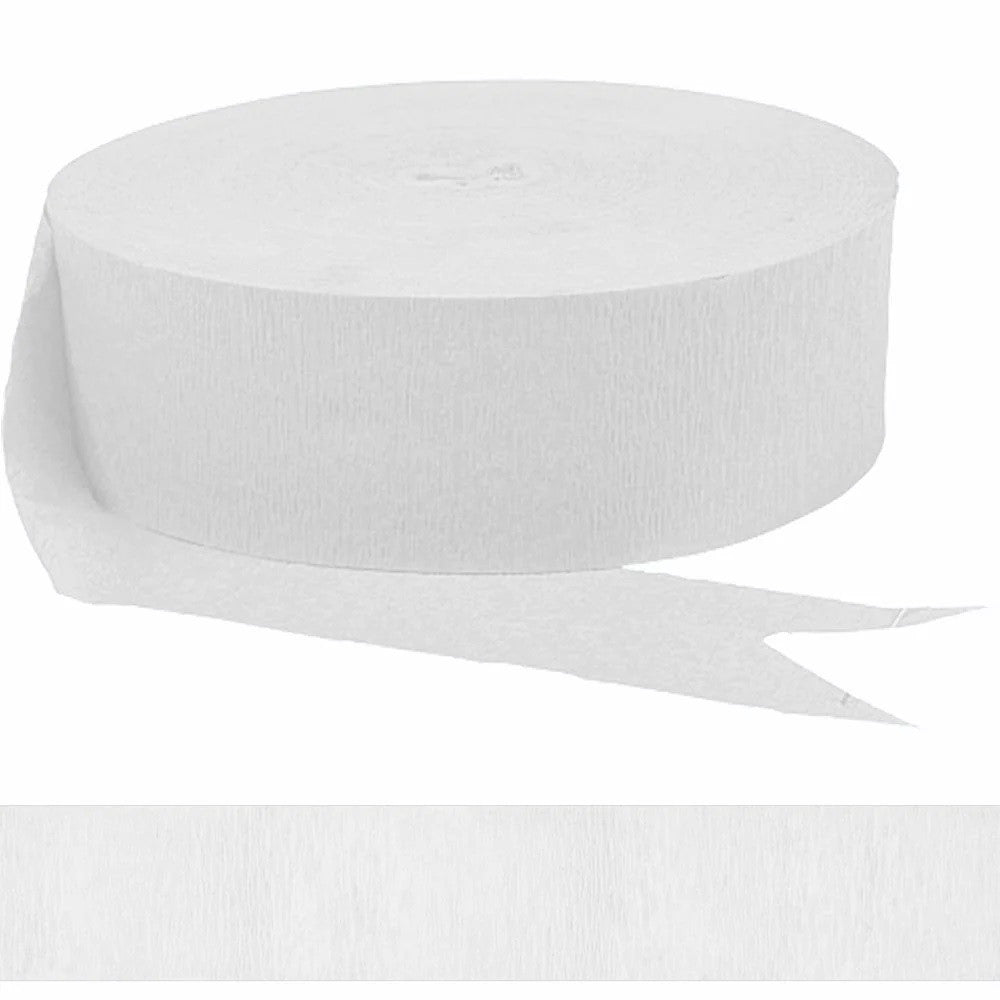 White Crepe 500' Party Streamer Decoration