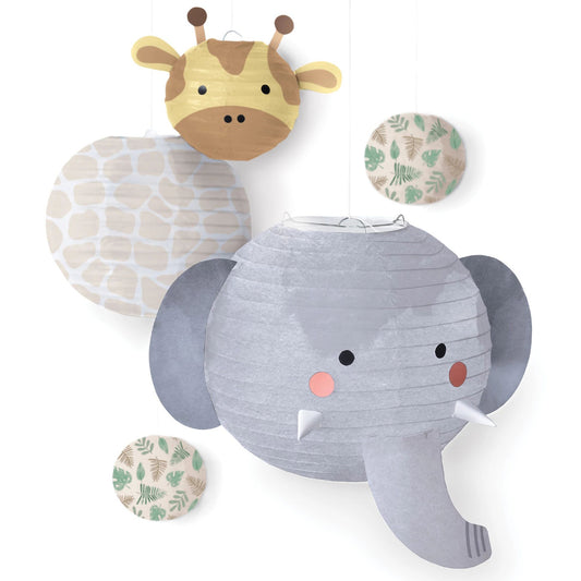 Soft Jungle Animals Paper Lanterns