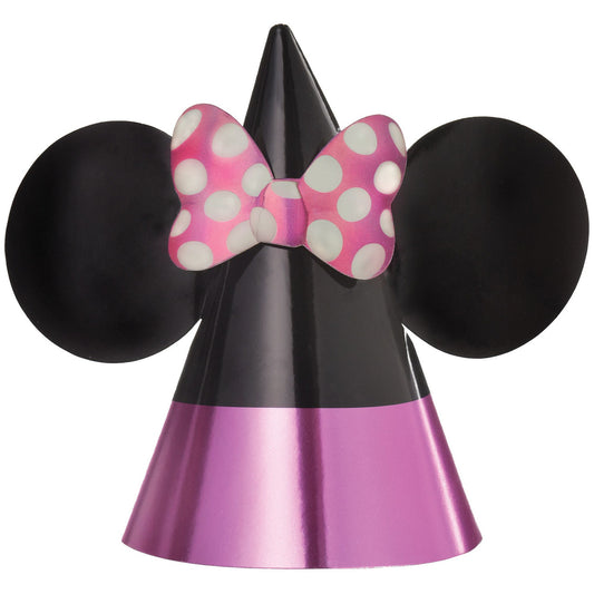 Minnie Mouse Ears & Bow Birthday Party Hats 8 Pack